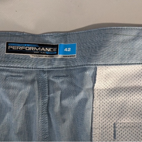 NEW Size 42 Mens Roundtree & Yorke Performance Chino Flat Shorts 9"I Blue - Picture 7 of 8